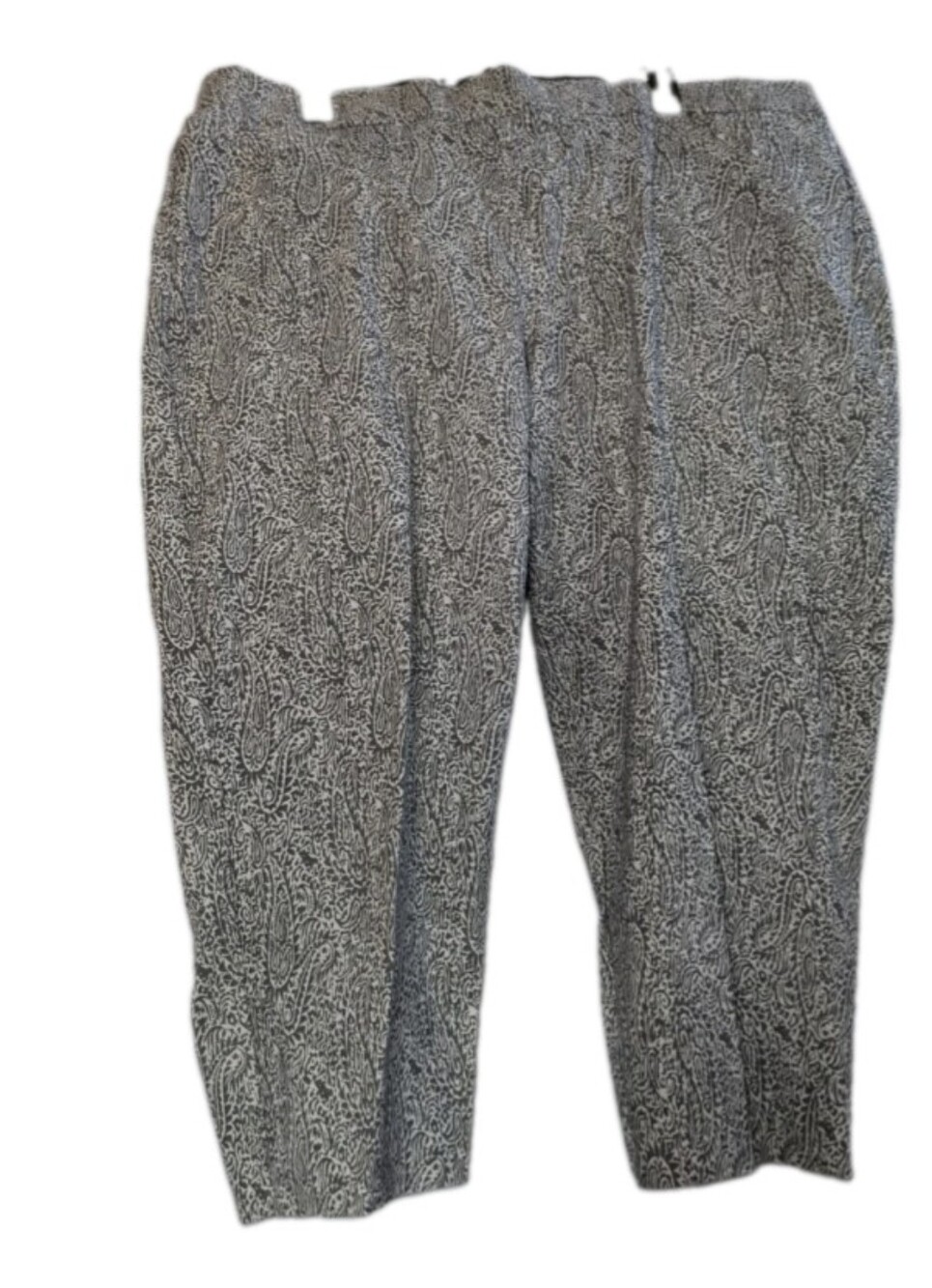 Kim Rogers Paisley Capri Pants 18W Women Black White Stretch  NWOT (Read Descrip